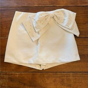 White Skort with Bow Detail
